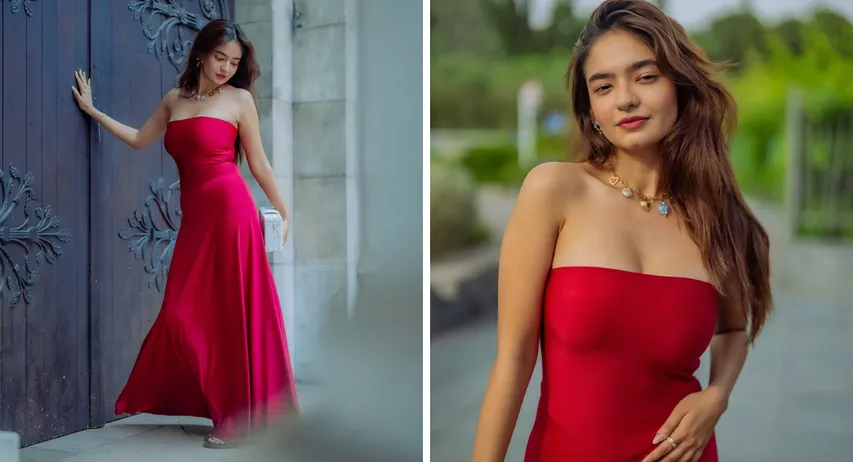 Anushka Sen Photo: Anushka Sen gorgeous style seen in new pictures spread charm in red gown